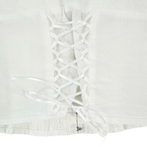With Jean Adeline White Lace Scoop Neck Sleeveless Lightweight Cotton Corset Top - Picture 7 of 11